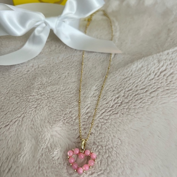 Kendra Scott Gold Necklace with Pink Heart Pendant - Picture 2 of 3